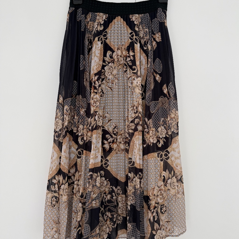 Hale Bob Pleated Pattern Skirt - Size XS